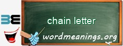 WordMeaning blackboard for chain letter